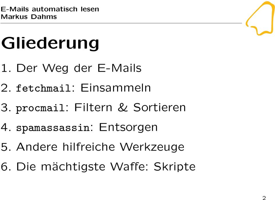 procmail: Filtern & Sortieren 4.