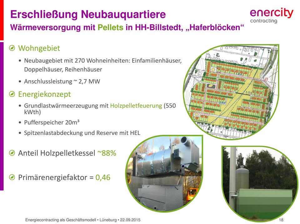 ~ 2,7 MW Energiekonzept Grundlastwärmeerzeugung mit Holzpelletfeuerung (550 kwth) Pufferspeicher