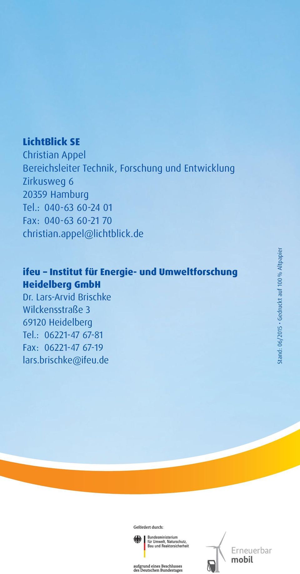 de ifeu Institut für Energie- und Umweltforschung Heidelberg GmbH Dr.