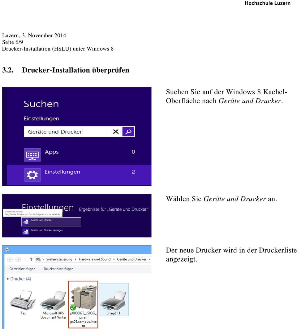 Windows 8 Kachel- Oberfläche nach Geräte und