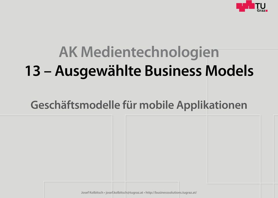 mobile Applikationen Josef Kolbitsch josef.