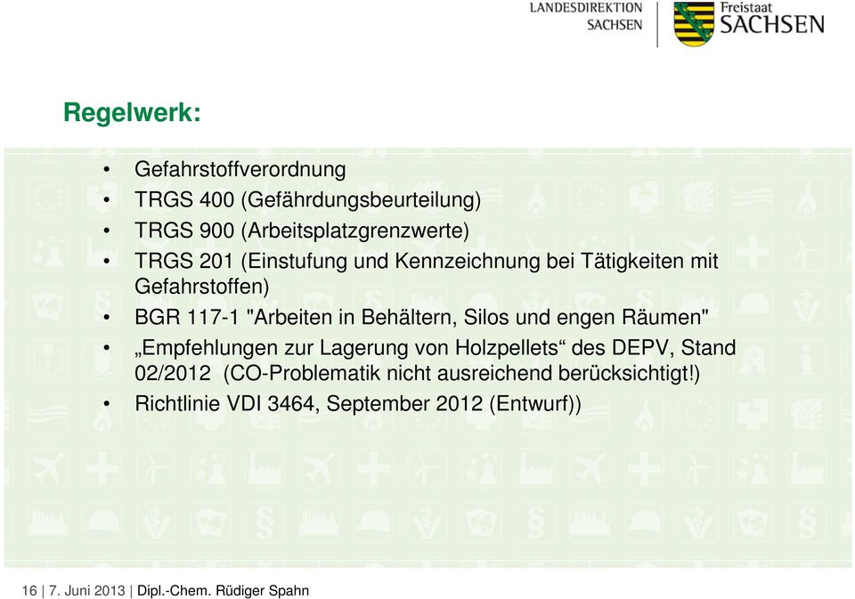 engen Räumen" Empfehlungen zur Lagerung von Holzpellets des DEPV, Stand 02/2012 (CO-Problematik nicht