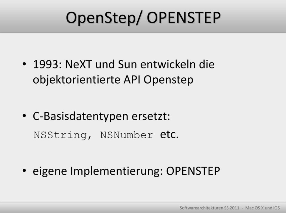 Openstep C-Basisdatentypen ersetzt: