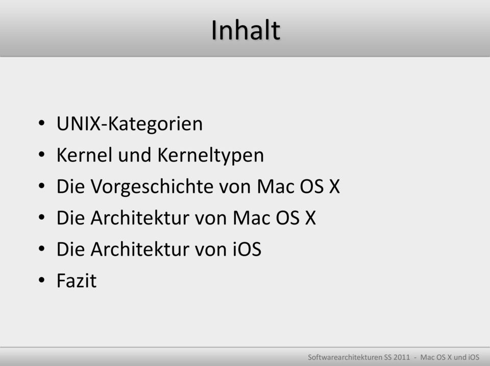 Mac OS X Die Architektur von Mac