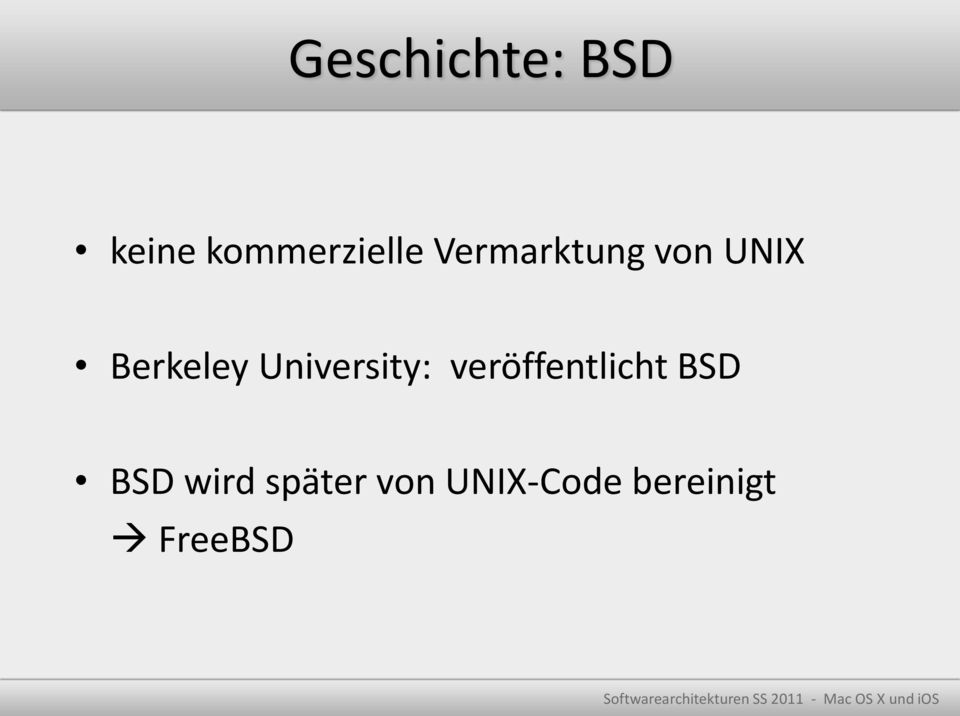 University: veröffentlicht BSD BSD