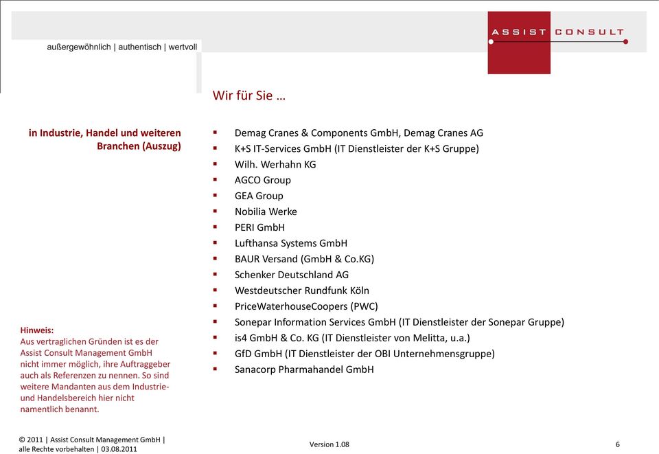 Demag Cranes & Components GmbH, Demag Cranes AG K+S IT Services GmbH (IT Dienstleister der K+S Gruppe) Wilh.