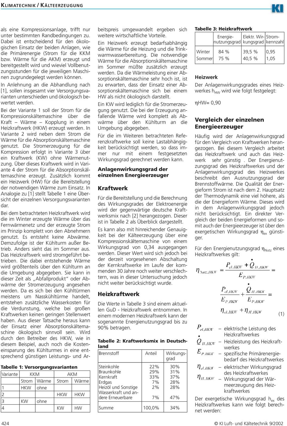 Wärme für die AKM) erzeugt und bereitgestellt wird und wieviel Vollbenutzungsstunden für die jeweiligen Maschinen zugrundegelegt werden können.