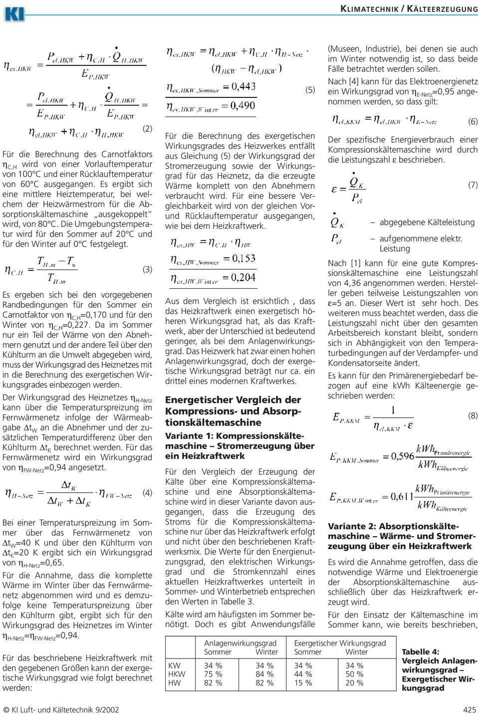 und einer Rücklauftemperatur von 60 C ausgegangen. Es ergibt sich eine mittlere Heiztemperatur, bei welchem der Heizwärmestrom für die Absorptionskältemaschine ausgekoppelt wird, von 80 C.