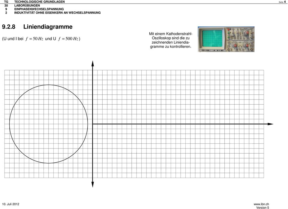 8 Liniendiagramme (U und I bei f = 50 Hz und U f = 500 Hz ) Mit