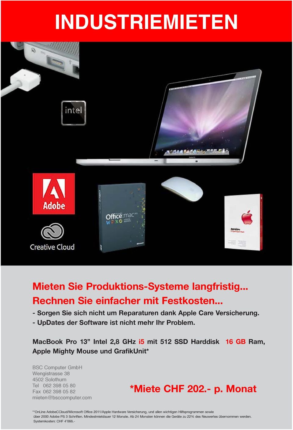 Monat **OnLine AdobeCCloud/Microsoft Office 2011/Apple Hardware