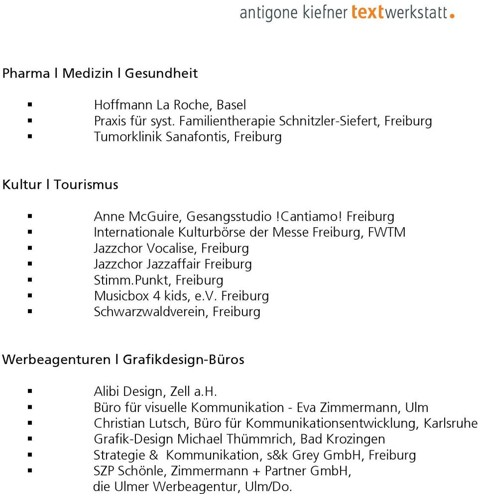 Freiburg Internationale Kulturbörse der Messe Freiburg, FWTM Jazzchor Vocalise, Freiburg Jazzchor Jazzaffair Freiburg Stimm.Punkt, Freiburg Musicbox 4 kids, e.v.