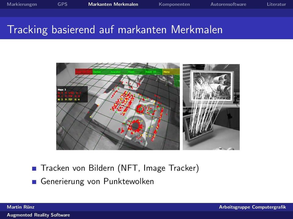 markanten Merkmalen Tracken von Bildern (NFT,
