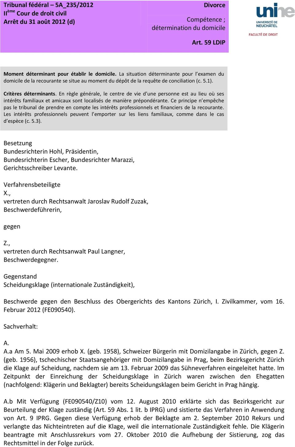 Beschwerde Gegen Den Beschluss Des Obergerichts Des Kantons Zurich I Zivilkammer Vom 16 Februar 2012 Fe090540 Pdf Free Download