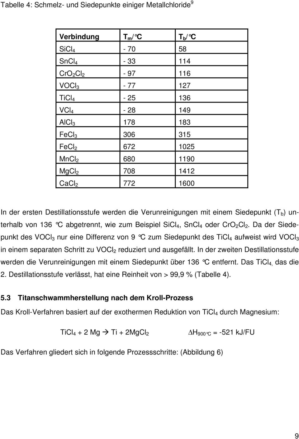 Beispiel SiCl 4, SnCl 4 oder CrO 2 Cl 2.