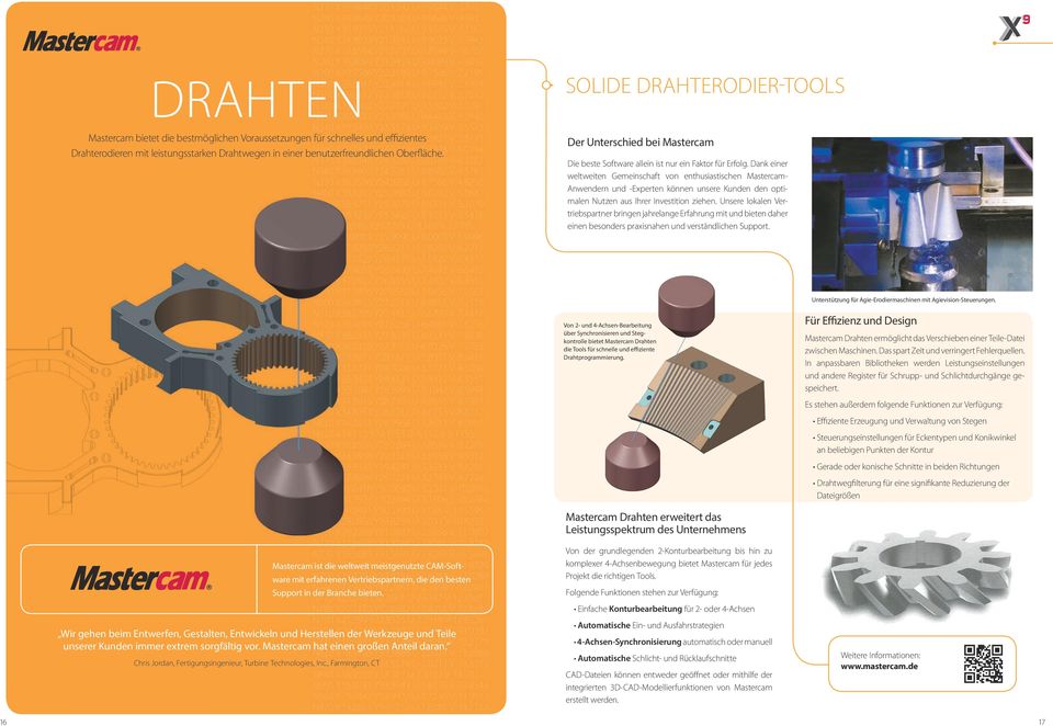 Dank einer weltweiten Gemeinschaft von enthusiastischen Mastercam- Anwendern und -Experten können unsere Kunden den optimalen Nutzen aus Ihrer Investition ziehen.