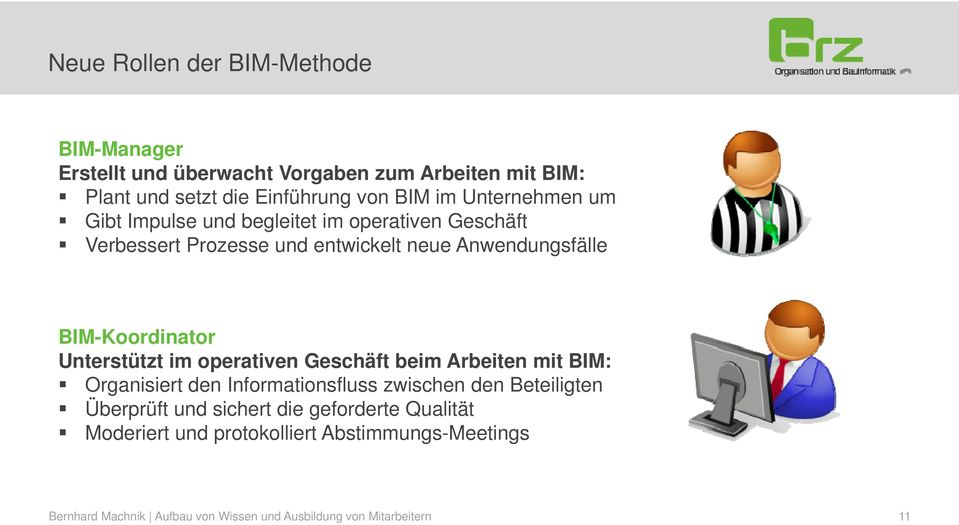 neue Anwendungsfälle BIM-Koordinator Unterstützt im operativen Geschäft beim Arbeiten mit BIM: Organisiert den