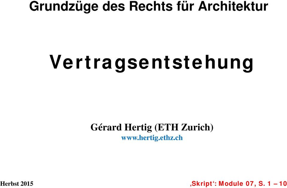 Gérard Hertig (ETH Zurich) www.