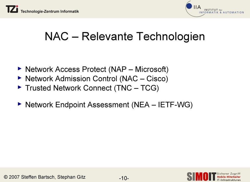 Trusted Network Connect (TNC TCG) Network Endpoint