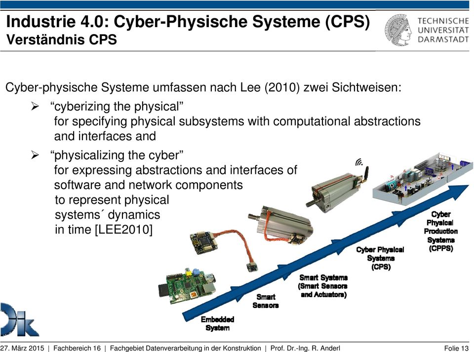 zwei Sichtweisen: cyberizing the physical for specifying physical subsystems with computational