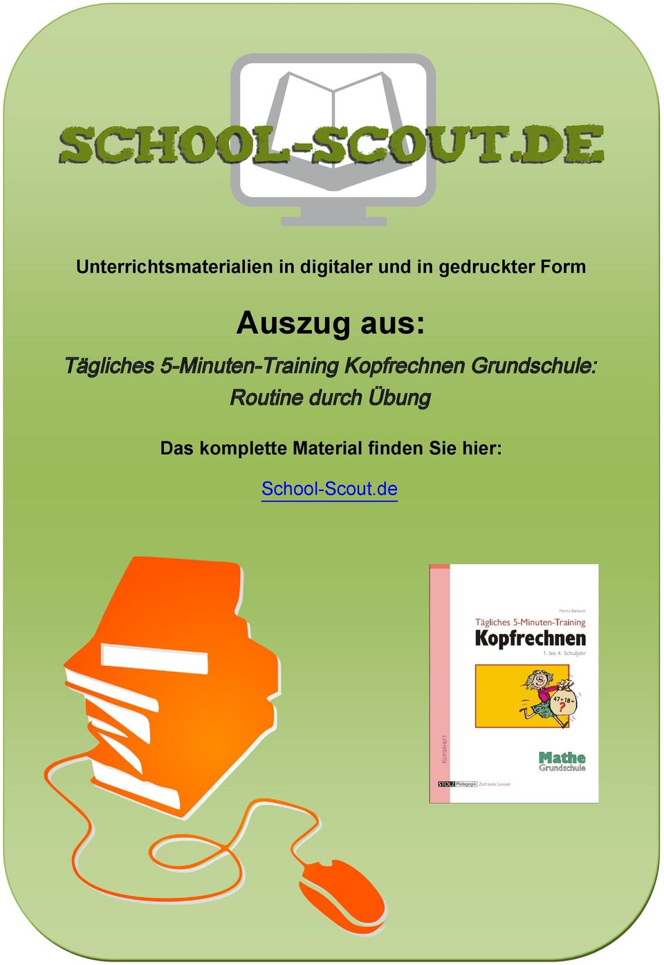 5-Minuten-Training Kopfrechnen Grundschule: