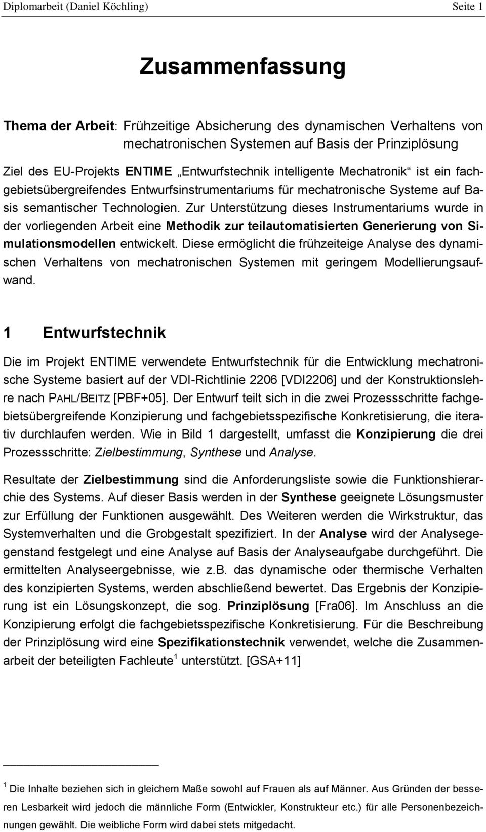 Diplomarbeit Daniel Köchling Seite 1 Zusammenfassung Pdf