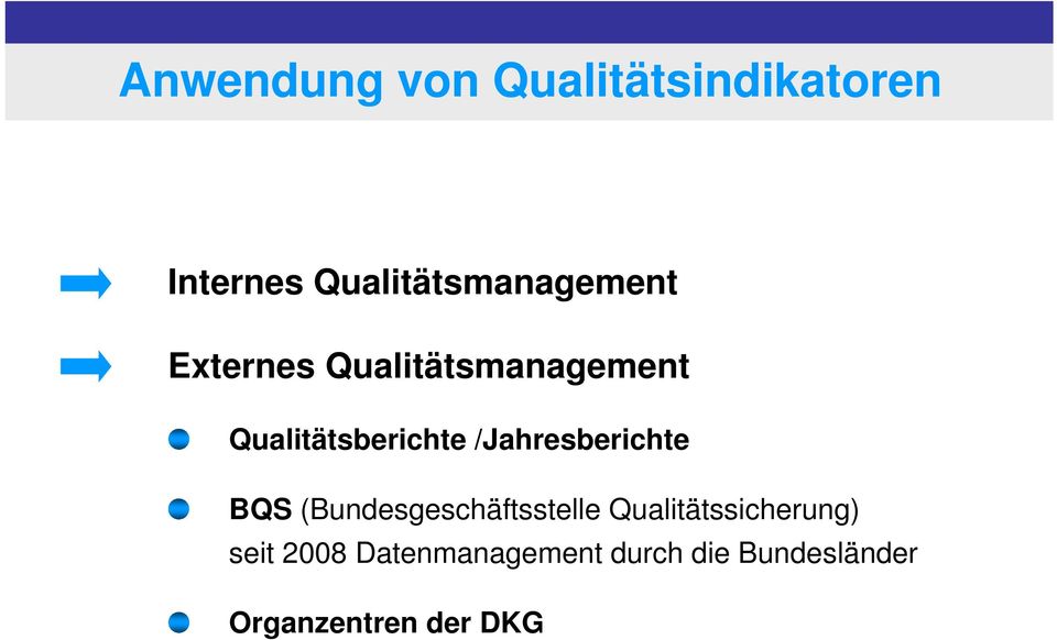 Qualitätsberichte /Jahresberichte BQS (Bundesgeschäftsstelle