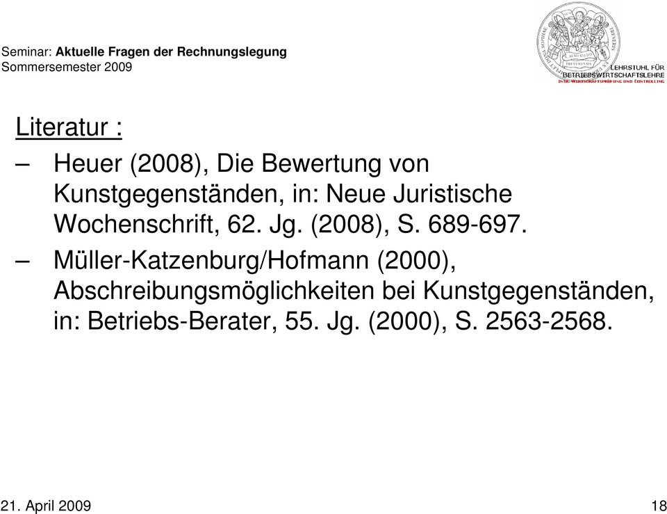 Müller-Katzenburg/Hofmann (2000), Abschreibungsmöglichkeiten bei