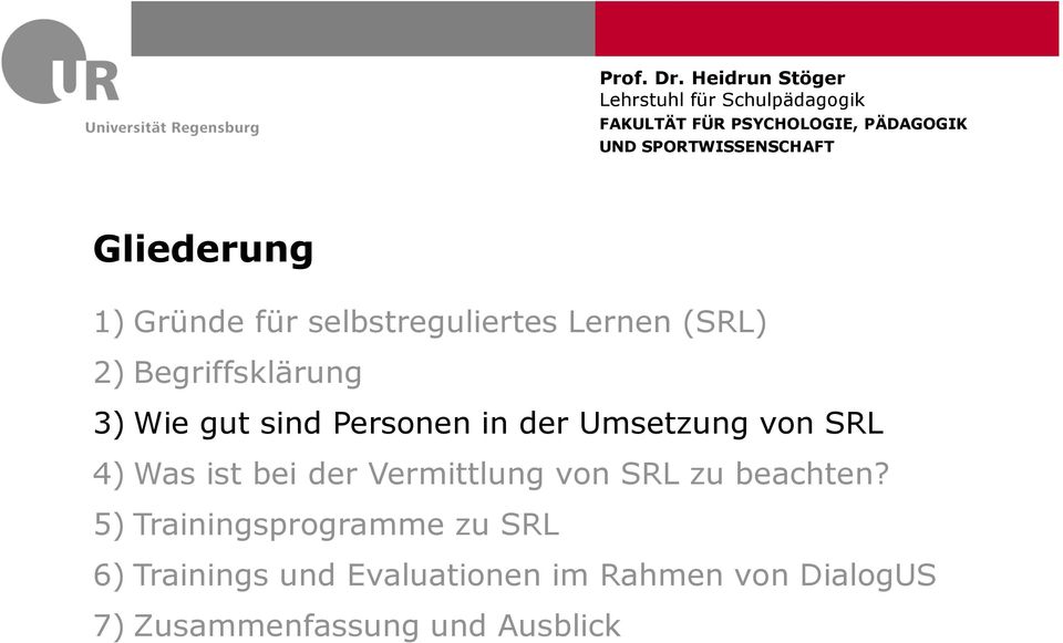 ist bei der Vermittlung von SRL zu beachten?