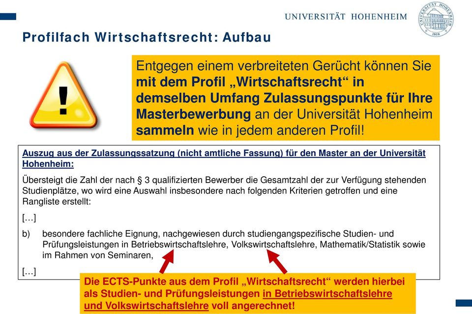 Auszug aus der Zulassungssatzung (nicht amtliche Fassung) für den Master an der Universität Hohenheim: Übersteigt die Zahl der nach 3 qualifizierten Bewerber die Gesamtzahl der zur Verfügung