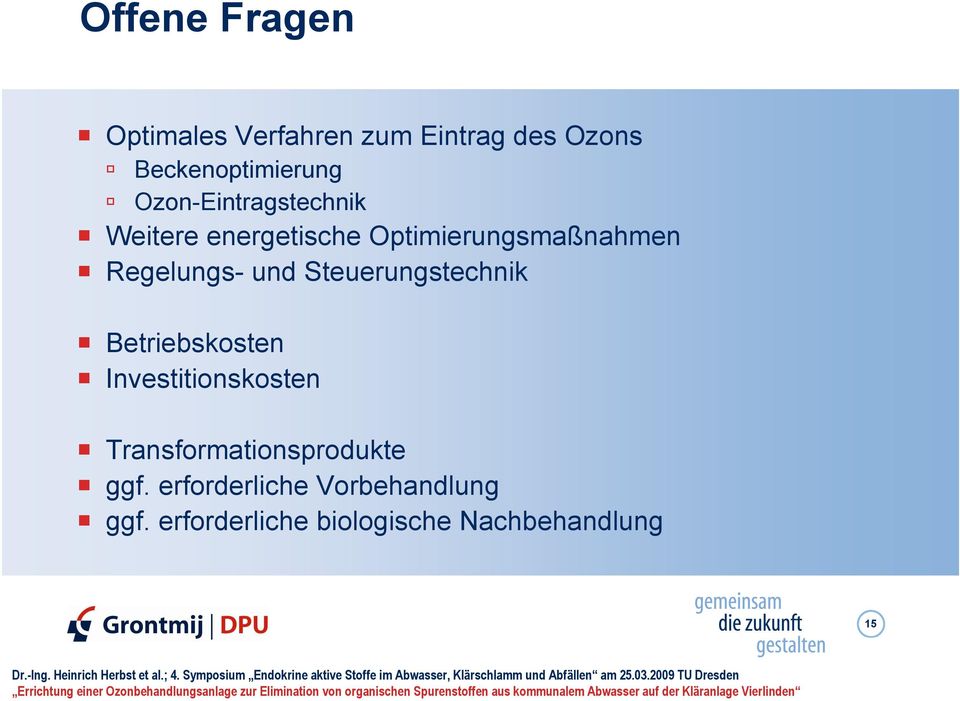 und Steuerungstechnik Betriebskosten Investitionskosten