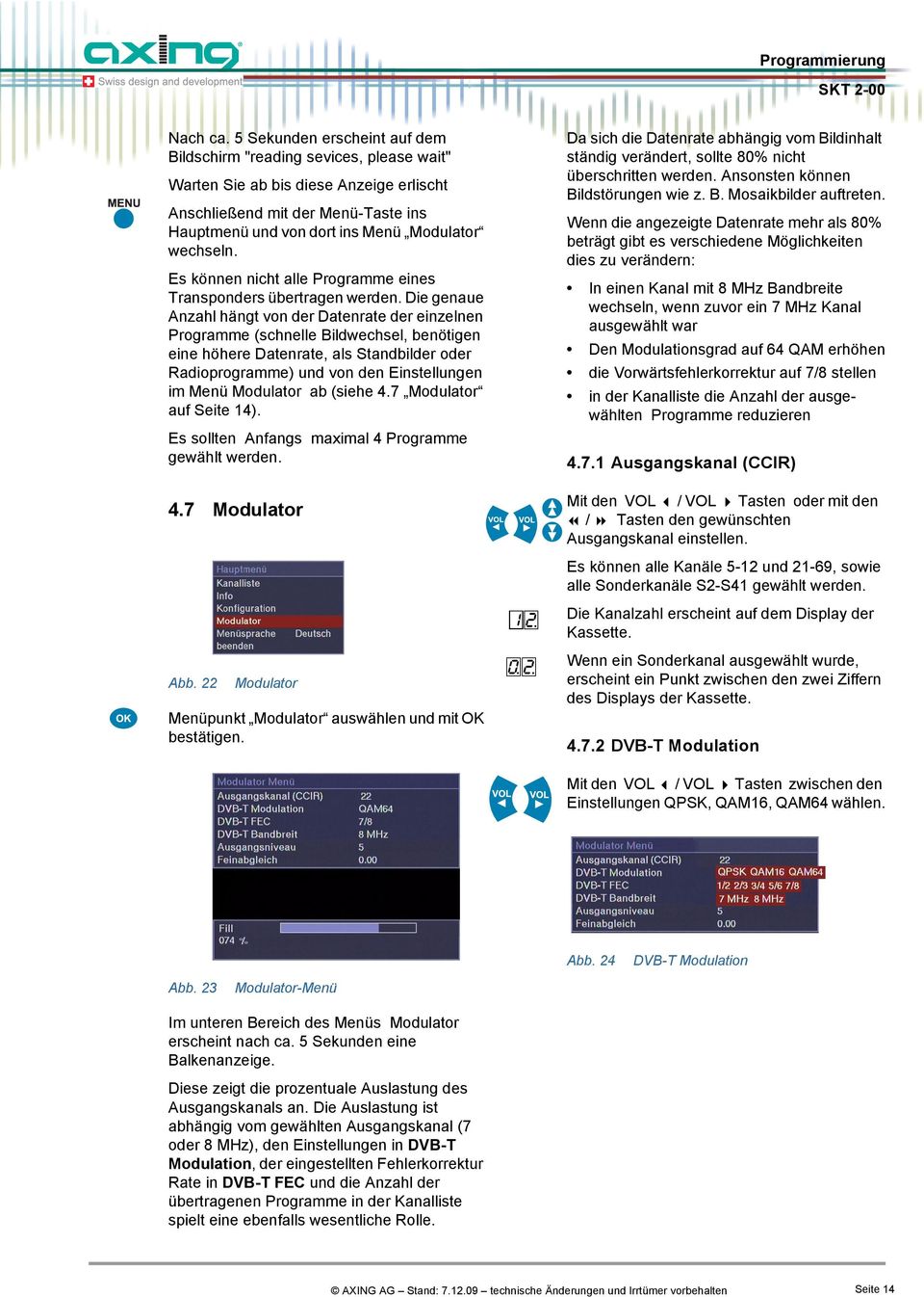 Es können nicht alle Programme eines Transponders übertragen werden.