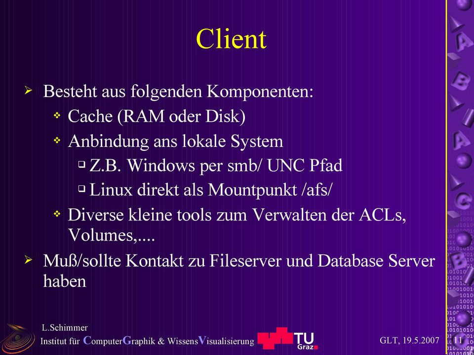 Windows per smb/ UNC Pfad Linux direkt als Mountpunkt /afs/ Diverse