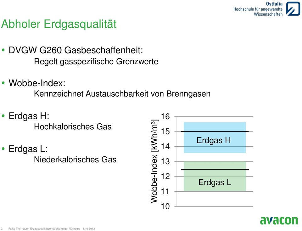 Austauschbarkeit von Brenngasen Erdgas H: Hochkalorisches Gas