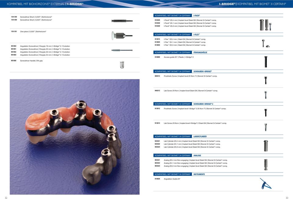 0 mm Implant level Stainl Stl Biomet 3i Certain comp. 135-351 One-piece 0,050 BioHorizons KOMPATIBEL MIT biomet 3i certain i-flex 913015 I-Flex Ø3.4 mm Stainl Stl Biomet 3i Certain comp.