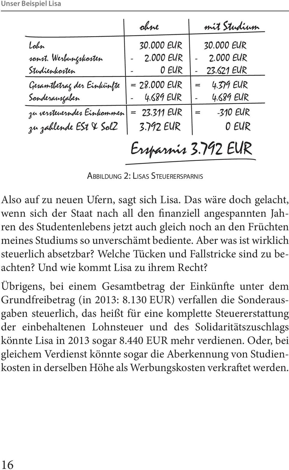 792 EUR Abbildung 2: Lisas Steuerersparnis Also auf zu neuen Ufern, sagt sich Lisa.