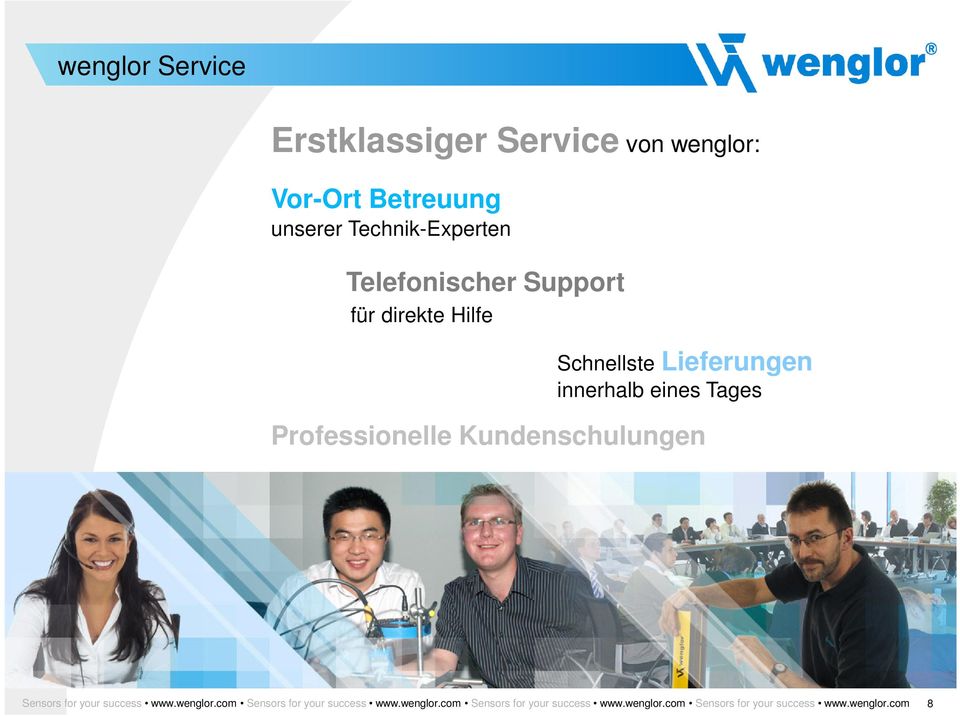 Professionelle Kundenschulungen Sensors for your success www.wenglor.