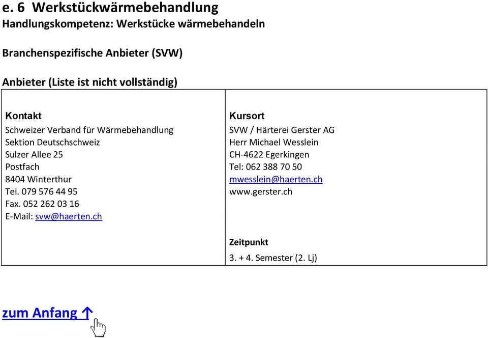 Herr Michael Wesslein Sulzer Allee 25 CH-4622 Egerkingen Postfach Tel: 062 388 70 50 8404 Winterthur