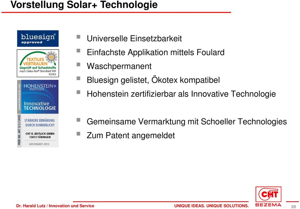 kompatibel Hohenstein zertifizierbar als Innovative Technologie