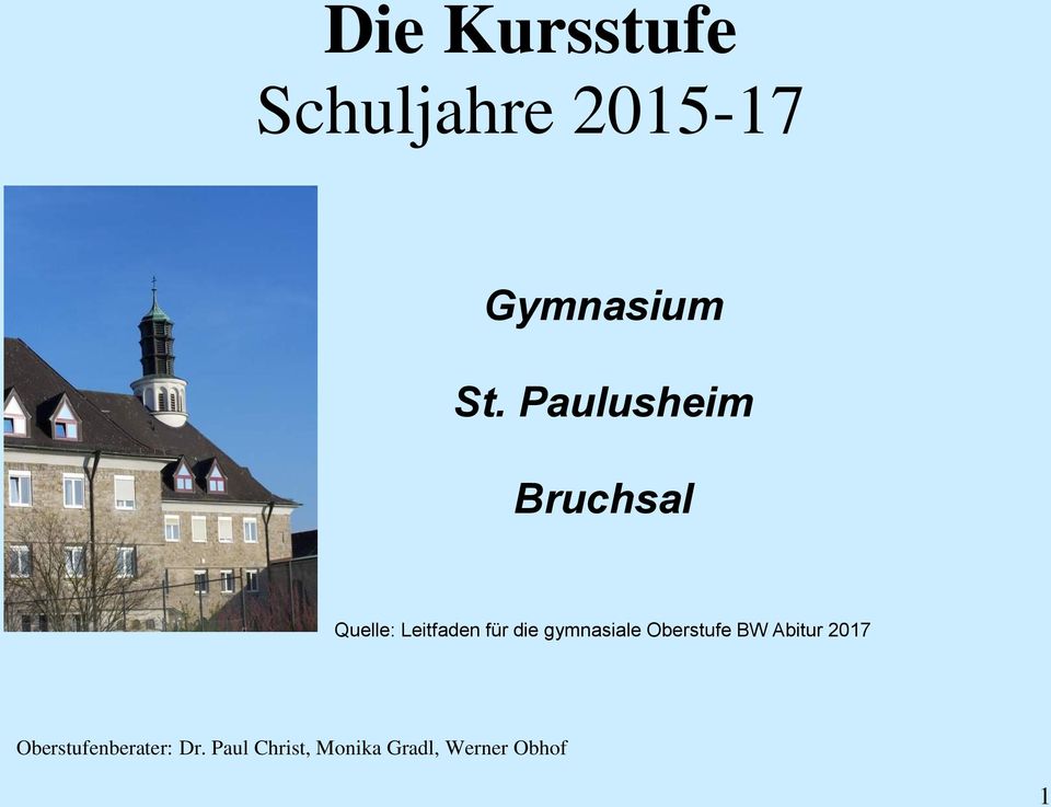 gymnasiale Oberstufe BW Abitur 2017