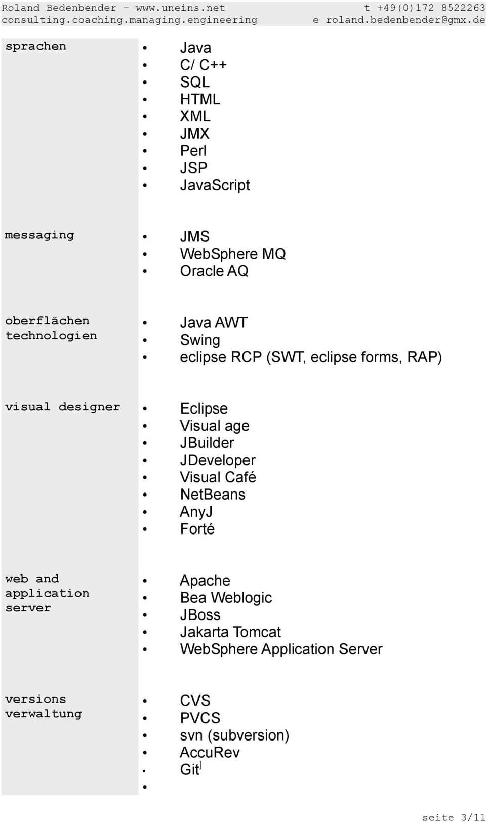 oberflächen technologien Java AWT Swing eclipse RCP (SWT, eclipse forms, RAP) visual designer Eclipse Visual age