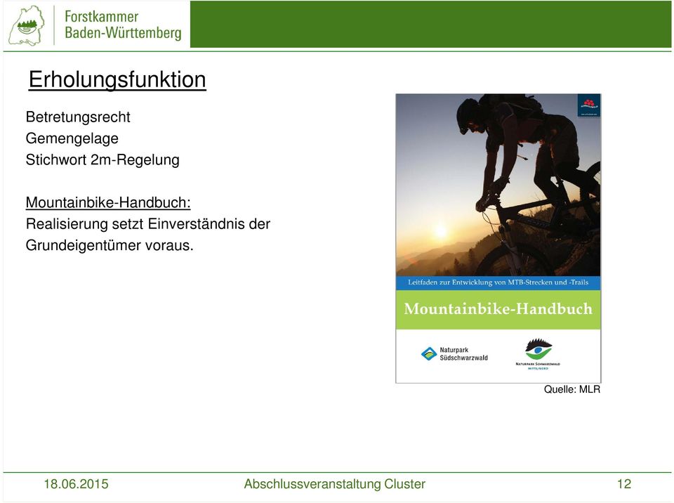 Mountainbike-Handbuch: Realisierung setzt