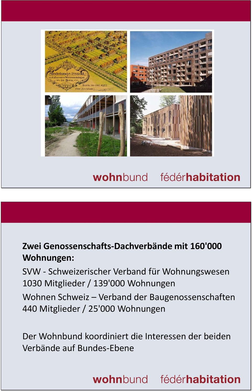 Wohnungen Wohnen Schweiz Verband der Baugenossenschaften 440 Mitglieder /