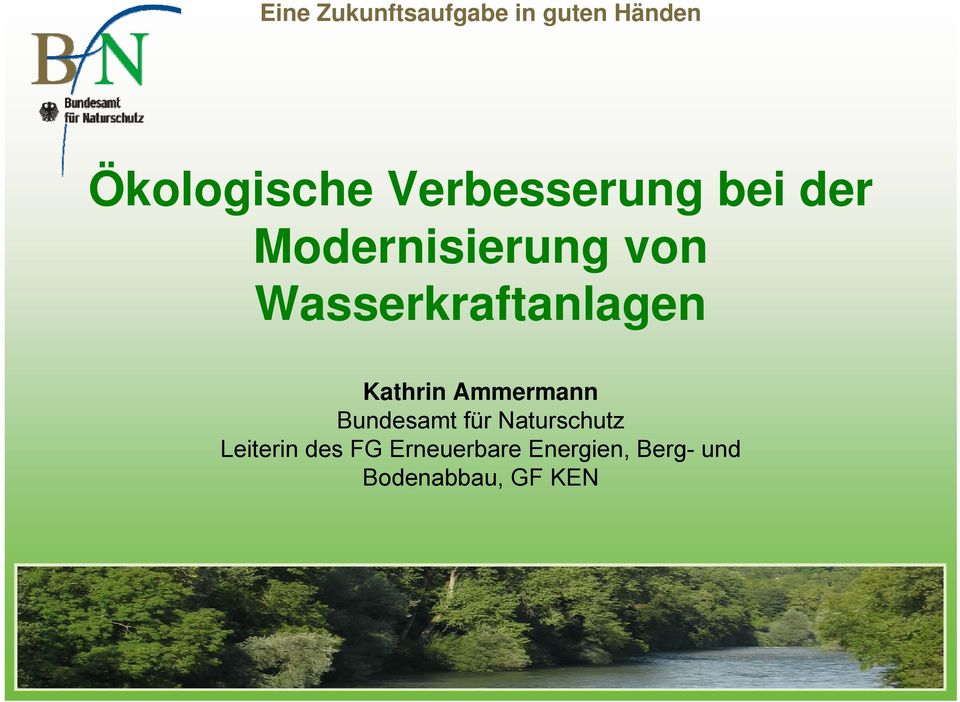 Wasserkraftanlagen Kathrin Ammermann Bundesamt für