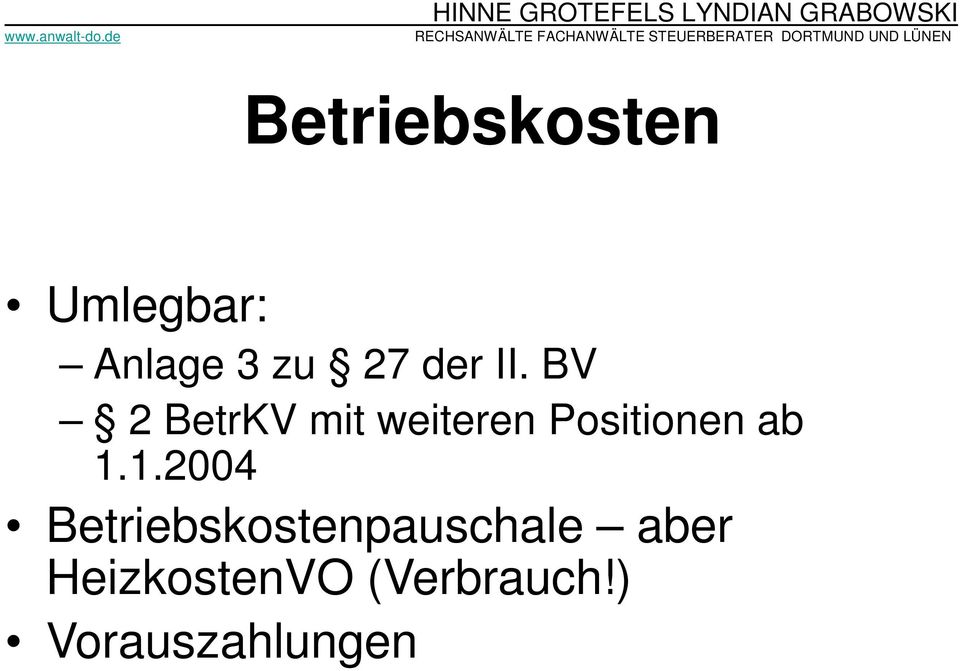 BV 2 BetrKV mit weiteren Positionen ab 1.