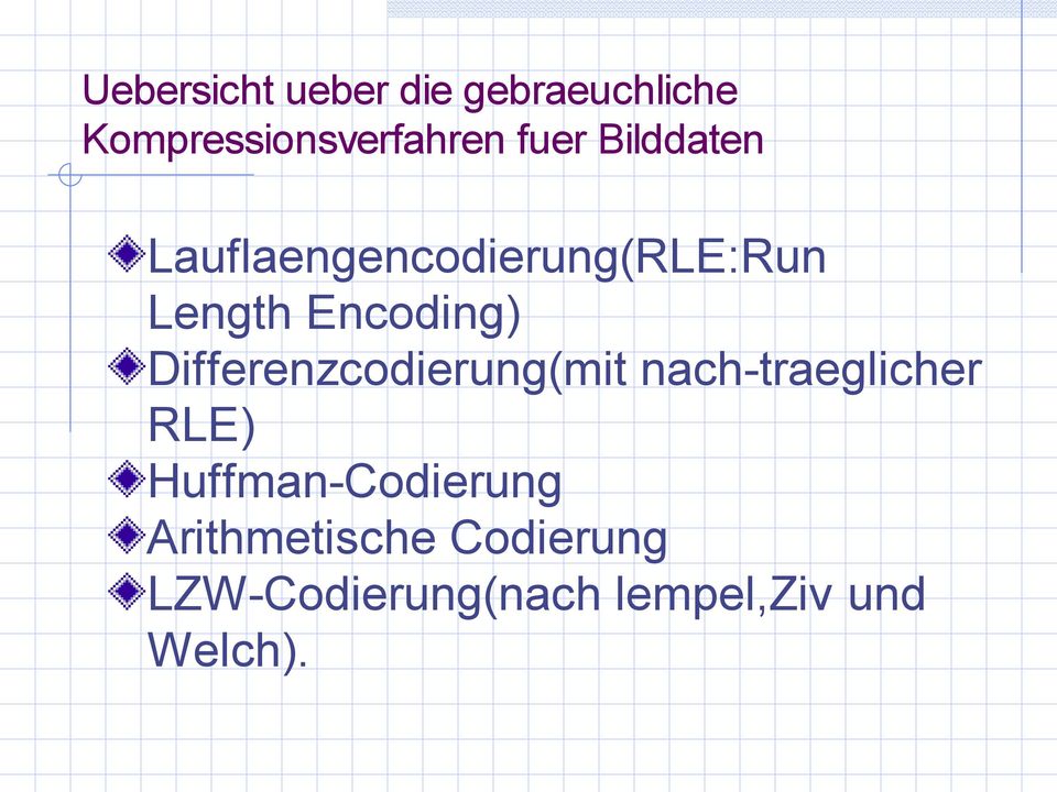 Differenzcodierung(mit nach-traeglicher RLE)