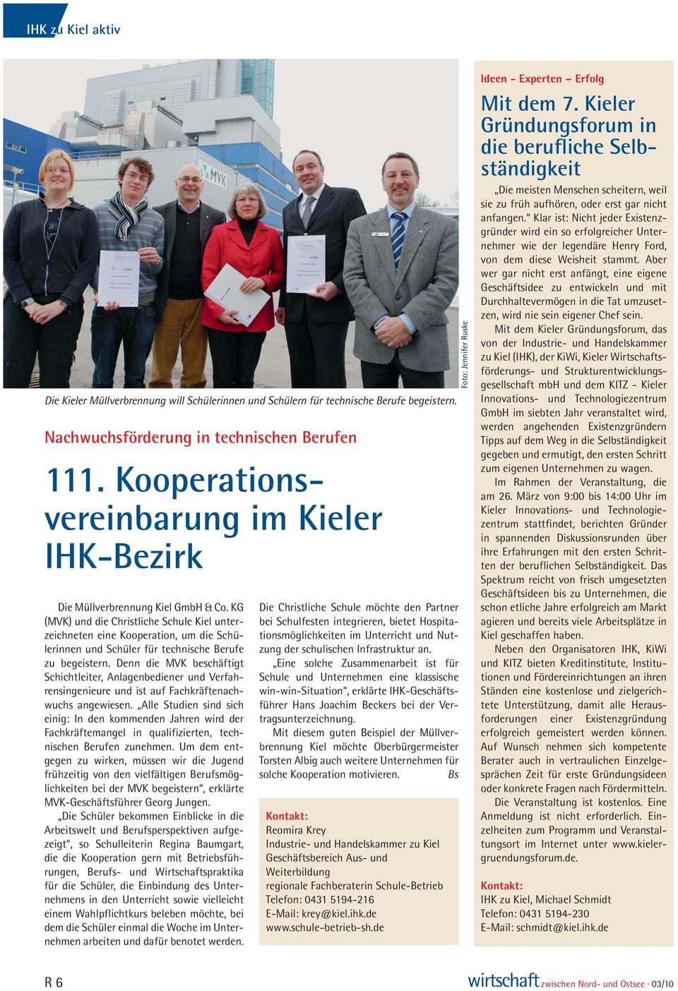 KG (MVK) und die Christliche Schule Kiel unterzeichneten eine Kooperation, um die Schülerinnen und Schüler für technische Berufe zu begeistern.