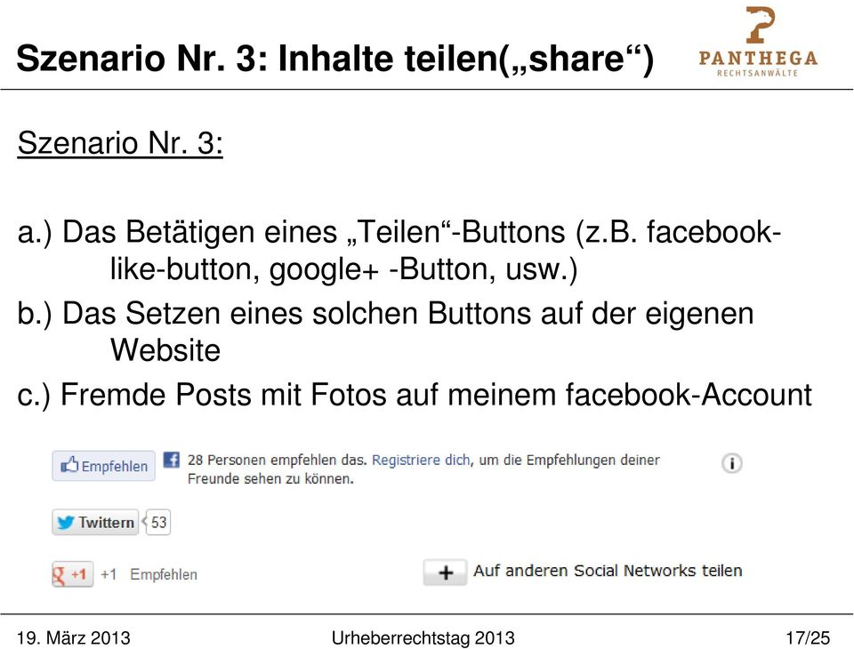 facebooklike-button, google+ -Button, usw.) b.