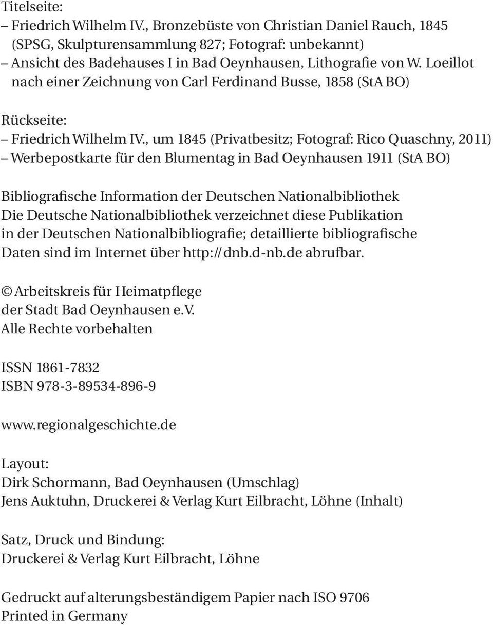 , um 1845 (Privatbesitz; Fotograf: Rico Quaschny, 2011) Werbepostkarte für den Blumentag in Bad Oeynhausen 1911 (StA BO) Bibliografische Information der Deutschen Nationalbibliothek Die Deutsche