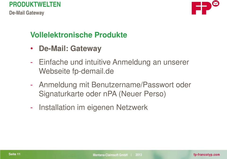 de - Anmeldung mit Benutzername/Passwort oder Signaturkarte oder npa