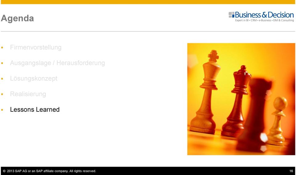 Realisierung Lessons Learned 2013 SAP AG